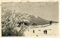 Villard de Lans - Givre - Skieurs se rendant au terrain des Clots