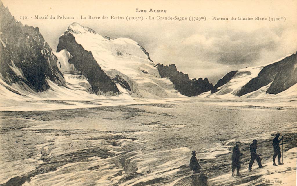 Massif du Pelvoux - La Barre des Ecrins (4.103 m) La Grande Sagne (3.729 m) Plateau du Glacier Blanc (3.500 m)