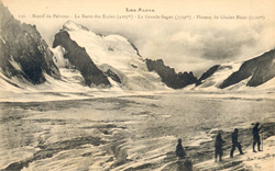 Massif du Pelvoux - La Barre des Ecrins (4.103 m) - La Grande Sagne (3.729 m) Plateau du Glacier Blanc (3.500 m) 