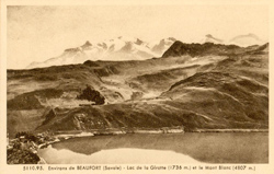 Lac de la Girotte (1736 m) et le Mont-Blanc (4807 m)